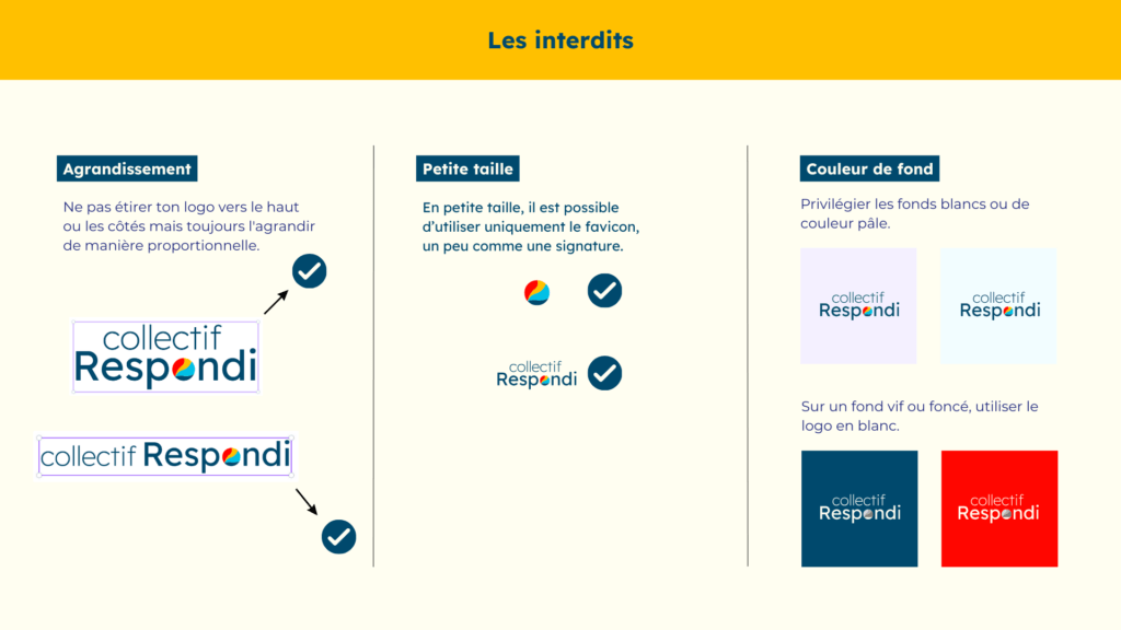 les interdits d'utilisation pour le collectif Respondi