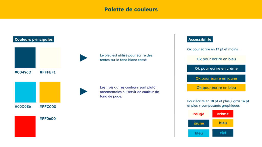 Palette de couleurs pour le collectif Respondi