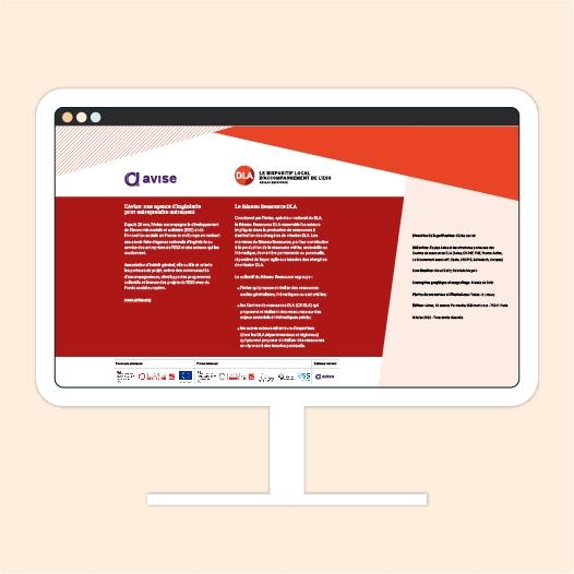 Page de fin de catalogue qui présente en détails l'Avise et le DLA. Couleur associée : rouge.