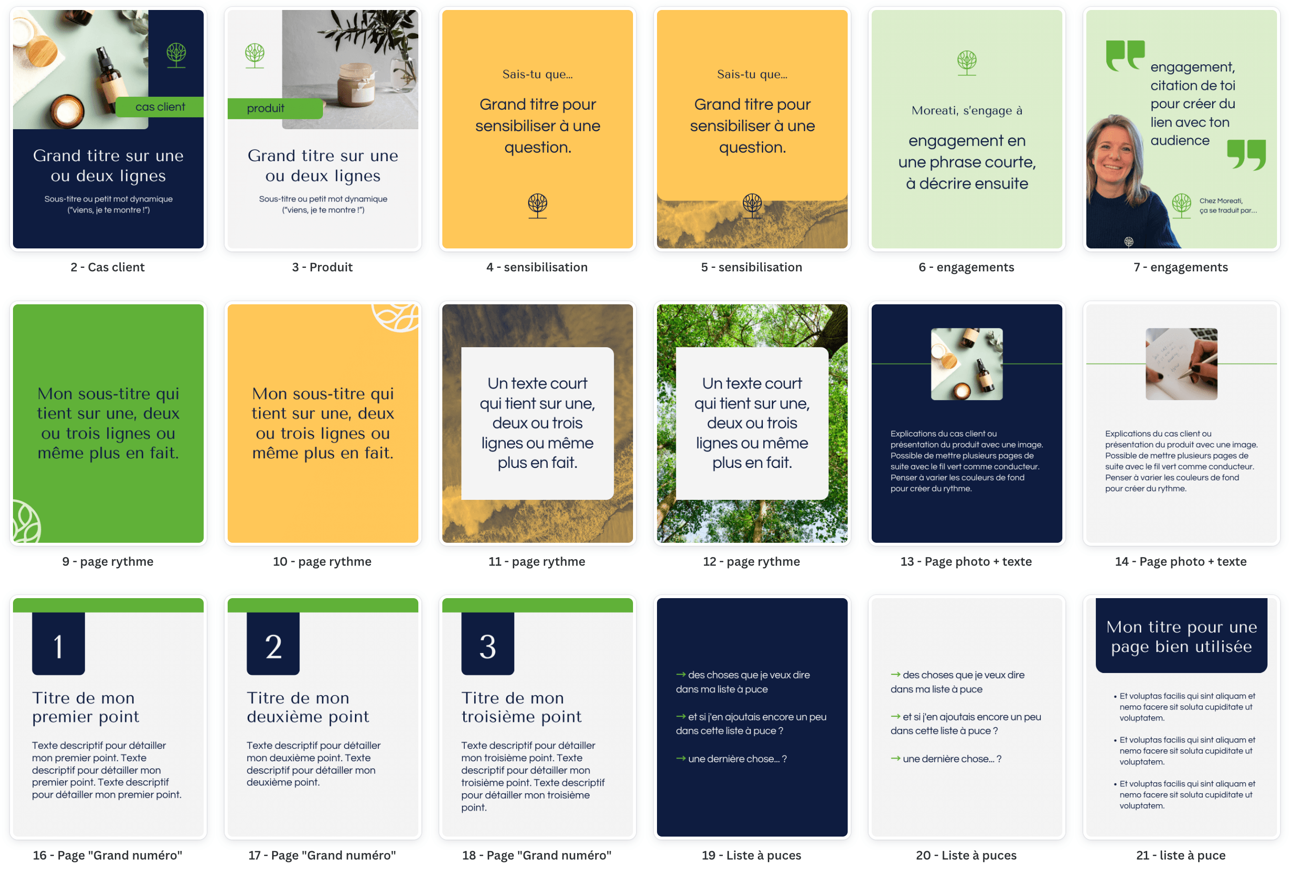 Templates pour carrousel Linkedin et Instagram.