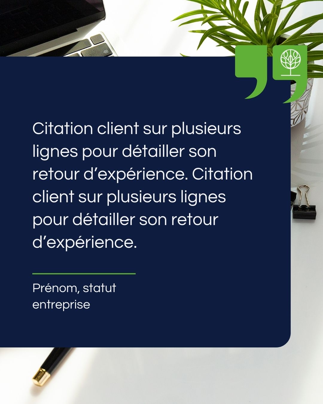 template pour témoignage client