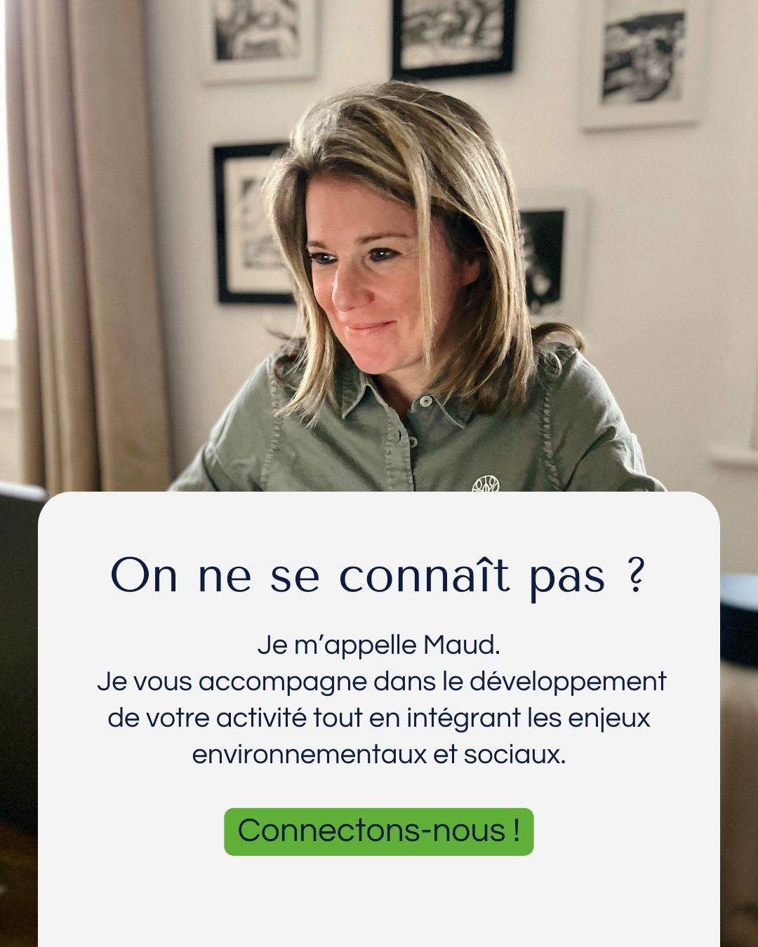 template de présentation de Maud, fondatrice de Moreati.