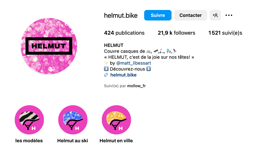 Logo et stories à la une.