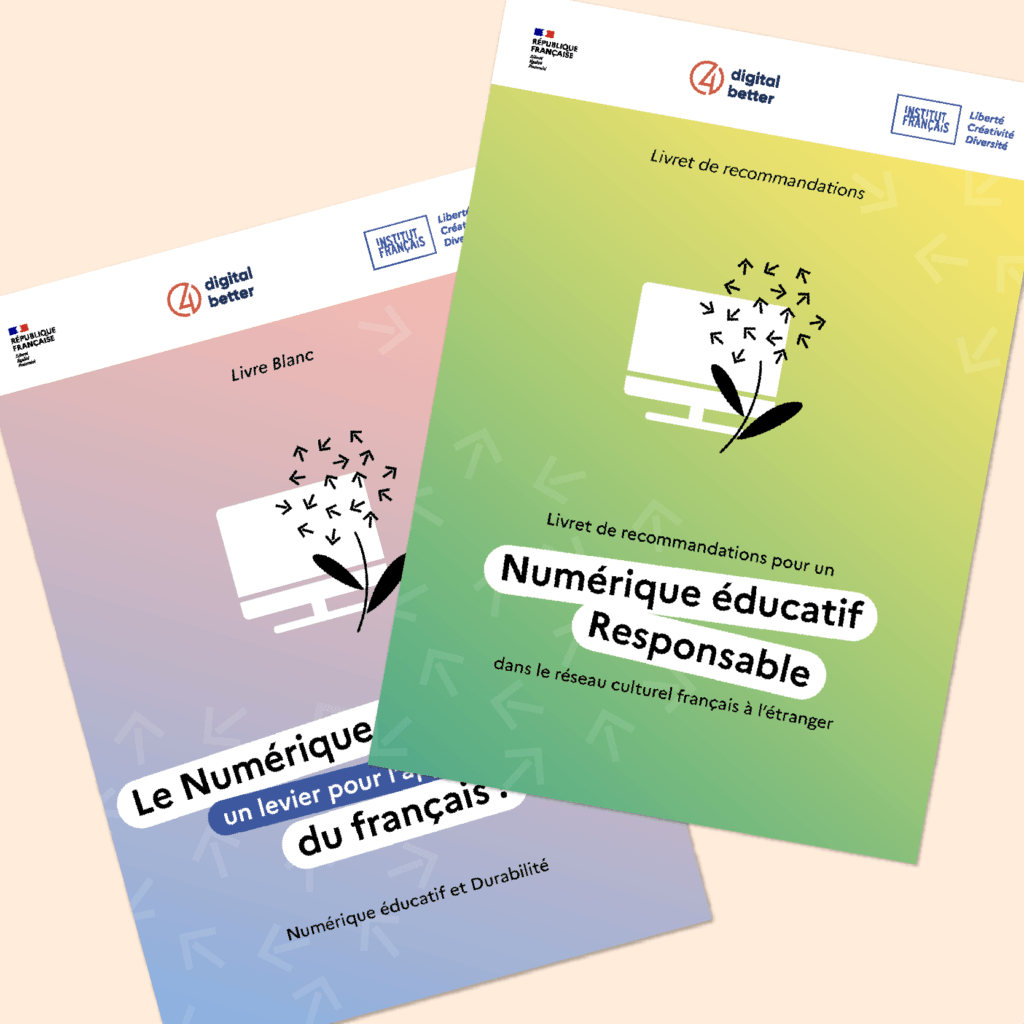 Couverture de deux PDF rédigés par l'Institut Français, sur le thème du numérique responsable.